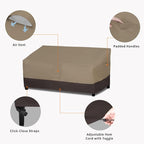 Easy-Going Waterproof Outdoor Couch Cover, Heavy Duty 3-Seater Patio Sofa Cover, Winchdproof Outdoor Furniture Cover with Air Vent (95Wx40Dx35H inch, Camel/Dark Brown)