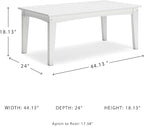 Signature Design by Ashley Hyland Wave Modern Weather Resistant HDPE Outdoor Coffee Table, White