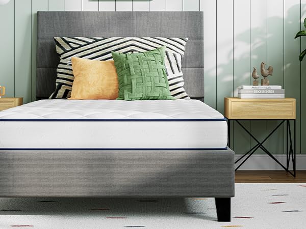 Novill 8 Inch Foam and Spring Hybrid Mattress, Twin Mattress in a Box, Medium Support, CertiPUR-US Certified Foam & Steel Coils, Durable Design, Guest and Youth Bedroom, Eco-Friendly Packaging