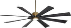 Possini Euro Design 70" Defender Modern Outdoor Ceiling Fan with LED Light Remote Control Soft Brass Matte Black Damp Rated for Patio Exterior House Home Porch Gazebo Garage Barn
