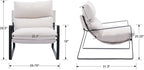 DUOMAY Mid-Century Accent Chair Armchair Set of 2, Comfy Linen Fabric Leisure Chair Lazy Chair with Metal Leg for Living Room Bedroom Office Apartment, White