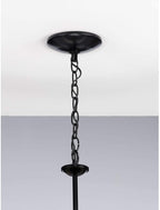 Progress Lighting Drum Shade Collection Five-Light Chandelier, Farmhouse Style Hanging Ceiling Light Fixture for Dining Rooms, Foyers, Harvest Linen Shade, Matte Black