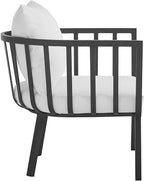 Modway Riverside Outdoor Furniture, Two Armchairs, Gray White