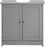 Bonnlo Pedestal Under Sink Storage Bathroom Vanity with 2 Doors Traditional Bathroom Cabinet Space Saver Organizer 23 5/8" x 11 7/16" x 23 5/8" (L x W x H) (Grey)