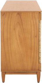 SAFAVIEH Couture Collection Roseanne Natural Banana Stem 4-Door Sideboard Buffet Storage Table, Ideal for Dining Room, Living Room, Entryway, Bedroom, Home Office