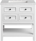 Hanover Roseville 31'' Vanity Cabinet with Sink Combo for Bathroom, Powder Room | Pre-Assembled Cabinet | 2 Drawers, Bottom Shelf | Artificial Stone Countertop | White Cabinet | HANVN0108-31-1WH