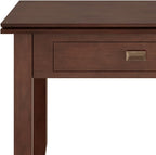 SIMPLIHOME Artisan Coffee Lift Top Table - 46 inch Wide Solid Wood Contemporary Cocktail Table in Russet Brown, Living Room with Hidden Storage Compartment, Open Shelf, and Square Knobs