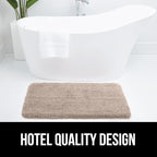 GORILLA GRIP Bathroom Rugs, 30x20, Ultra Soft Absorbent Mat, Thick Plush Bath Rug, Machine Washable, Microfiber Quick Dry, Mats for Shower, Bathtub and Floor, Home Decor Accessories, Beige