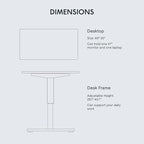 FLEXISPOT EN1 Whole-Piece Standing Desk 48 x 30 inches Electric Height Adjustable Desk for Home Office w/Automatic Smart Keypad (Upgraded White Frame + White Top, 2 Packages)