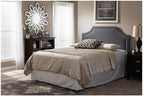 Urban Upmarket Modern and Contemporary Fabric Upholstered Headboard, Nailded Trim Head Board Grey/Full