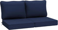 AAAAAcessories Outdoor Deep Seat Cushions, Waterproof, Fade-Resistant Patio Furniture Replacement Cushions, 24" x 24" x 5", Set of 2, Blue