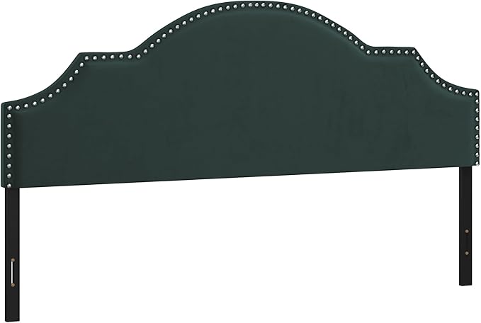 Hillsdale, Cynthia Upholstered King Adjustable Headboard, Green