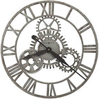 Howard Miller Sibley Wall Clock – Industrial Wall Mount Clock with Wrought Iron Vintage Steampunk Gear Design & Quartz Movement Modern Rustic Timepiece for Office Home Decor & Living Room