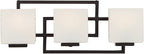 Possini Euro Design Lighting on The Square Modern Wall Mount Light Bronze Metal Hardwired 21" Wide 3-Light Fixture Geometric Opal Glass Shades for Bathroom Vanity Mirror House Home Room Decor