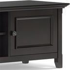 SIMPLIHOME Amherst 72-inch Wide Solid Wood Low TV Stand in Hickory Brown, Transitional-Style Media Console for Living Room with Cable Management, Fits 80" TVs