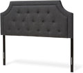 Maykoosh Adjustable Wood Post Headboard - Button Tufted Upholstered Bedroom Headboard King/Dark Gray