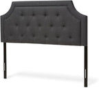 Maykoosh Adjustable Wood Post Headboard - Button Tufted Upholstered Bedroom Headboard King/Dark Gray