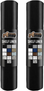 GORILLA GRIP Slip Resistant Drawer and Shelf Liner 2 Pack, Non Adhesive Water Resistant, Easy Clean and Trim, Smooth Surface Liners for Kitchen Cabinet, Shelves, Drawers, Pantry, 12 in x 20 FT, Black