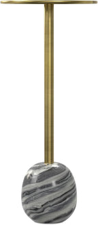 SIMPLIHOME Melene Modern Contemporary 12 inch Wide Metal Side Table in Gold/Grey for The Living Room and Bedroom