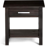 SIMPLIHOME Kitchener SOLID WOOD 21 inch Wide Square Contemporary End Side Table in Hickory Brown for the Living Room and Bedroom
