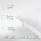 lalaLOOM Velvet Throw Pillow Covers, Set of 2, 18x18 Decorative Square Pillows Home Decor, Soft Accent Cases, Silky Machine Washable Pillowcases for Sofa, Couch, Bedroom, Living Room, White