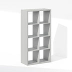 Furinno Cubic Closet Organizers and Storage, 8-Cube Closet Organizer, Open Shelf Closet Storage, Extra Thick Frame for Wardrobe, Bedroom, Living Room, Light Grey