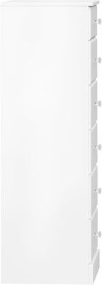 Prepac Astrid Simplistic 6-Drawer Tall Dresser for Bedroom, Functional Chest of Drawers with Acrylic Knobs, 16.5"D x 19.75"W x 50"H, Crystal White
