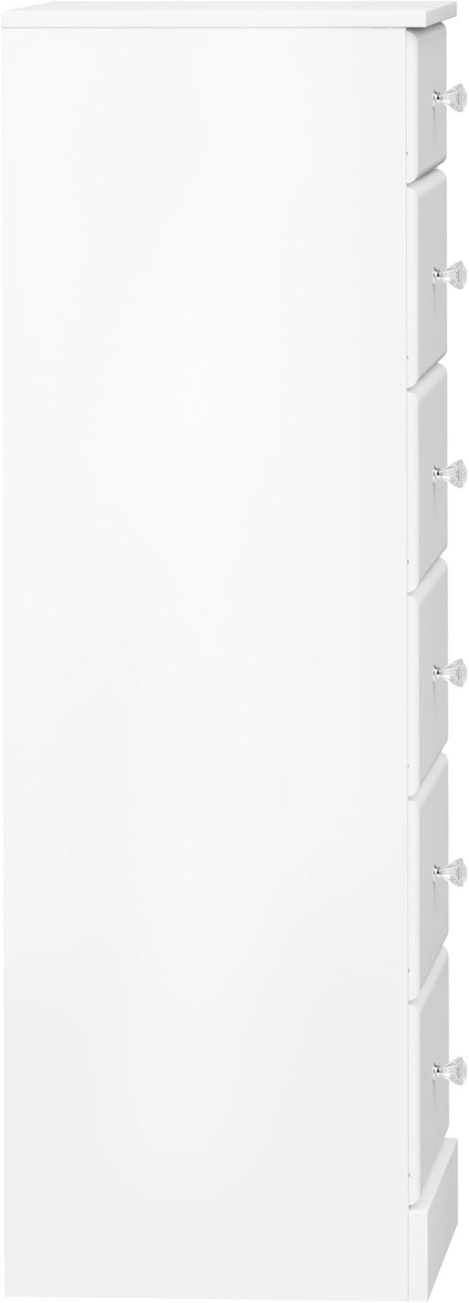 Prepac Astrid Simplistic 6-Drawer Tall Dresser for Bedroom, Functional Chest of Drawers with Acrylic Knobs, 16.5"D x 19.75"W x 50"H, Crystal White