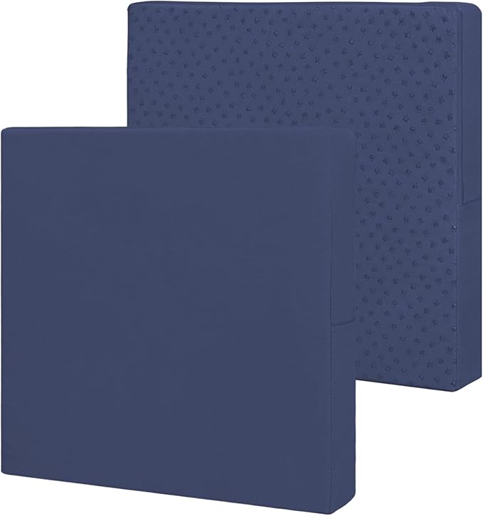 Easy-Going Waterproof Patio Cushion Covers ONLY Cover 24x22x4 inch 2 Pack Replacement Non-Slip Outdoor Seat Cushion Slipcover with Zipper. Navy
