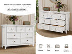 BLANKSPACE White 7 Drawer Dresser, Modern Dresser for Bedroom, Wood Drawer Organizer with Metal Knobs, Large Capacity Wood Cabinet for Bedroom, Hallway