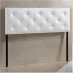 Bohemian Bliss Modern and Faux Leather Upholstered Headboard White/King