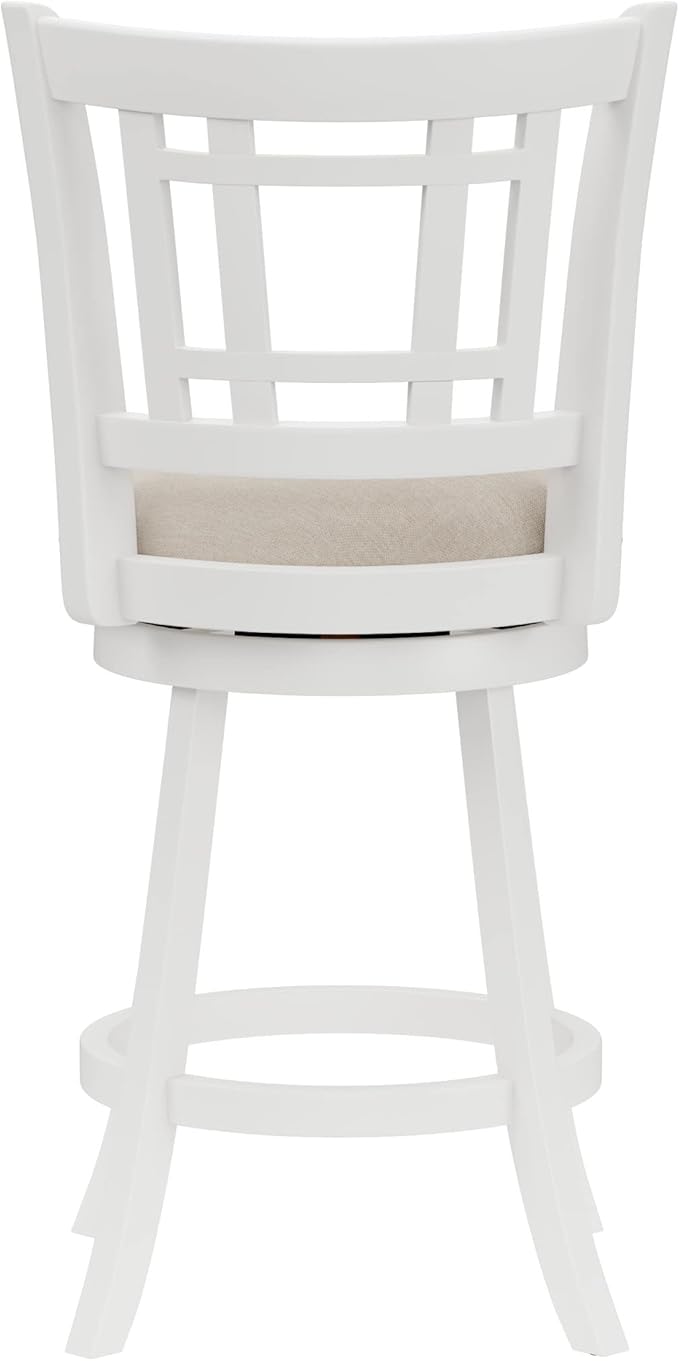 Hillsdale Fairfox 24.5" Wood Swivel Counter Height Stool, White
