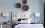American Woodcrafters Brighten Distressed Antique White Wood King Headboard