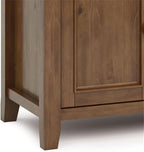 SIMPLIHOME Amherst 54-inch Wide Solid Wood TV Stand in Medium Saddle Brown, Transitional-Style Media Console for Living Room with Adjustable Shelves and Cable Management