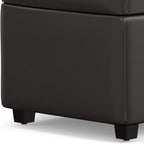 SIMPLIHOME Avalon 44 inch Wide Contemporary Rectangle Lift Top Rectangular Storage Ottoman in Tanners Brown Vegan Faux Leather, Assembled, for the Living Room, Entryway and Family Room.
