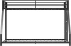 Metal Twin XL Over Queen Bunk Bed for Teens and Adults, Space-Saving/Noise Reduced/No Box Spring Needed, Black