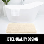 GORILLA GRIP Bathroom Rugs, 30x20, Ultra Soft Absorbent Mat, Thick Plush Bath Rug, Machine Washable, Microfiber Quick Dry, Mats for Shower, Bathtub and Floor, Home Decor Accessories, Ivory