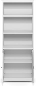 Furinno Robin Storage Cabinet, Pantry Cabinet with 3-Tier Adjustable Shelves with 2 Door Cabinet, 30W, Kitchen Organizer Cabinet, Organization and Storage, for Pantry, Living Room, Home Office, White