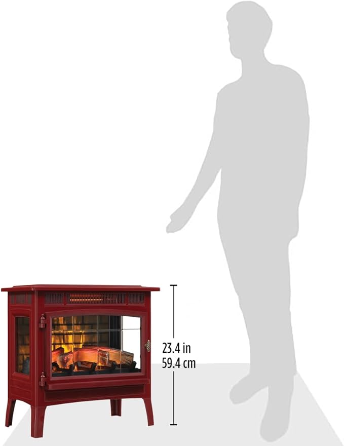 duraflame Freestanding Electric Fireplace Stove Heater with 3D Flame Effect for 1,000 Sq. Ft. Cinnamon