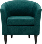 Pemberly Row 17.5" Traditional Polyester Fabric Club Chair in Teal
