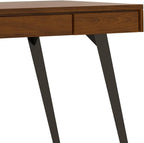 SIMPLIHOME Lowry Desk - 54-Inch Wide Solid Walnut Veneer and Metal Writing Desk, Modern Industrial Home Office Computer Table for Workspace with 2 Drawers and Flip-Down Keyboard Tray