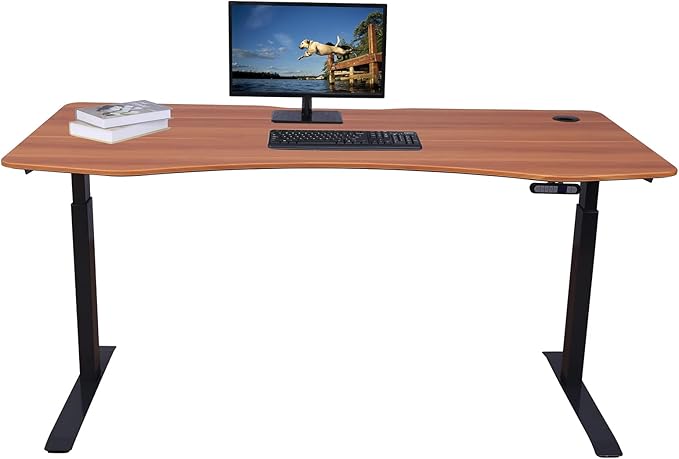 ApexDesk Elite Pro Series 60" x 27" Electric Height Adjustable Stand up Desk, Sit Stand Home Office Desk, Computer Desk - Curved Apple
