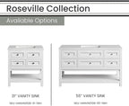 Hanover Roseville 31'' Vanity Cabinet with Sink Combo for Bathroom, Powder Room | Pre-Assembled Cabinet | 2 Drawers, Bottom Shelf | Artificial Stone Countertop | White Cabinet | HANVN0108-31-1WH