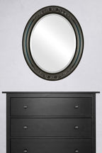OVALCREST Oval Beveled Wall Mirror for Home Decor - Florence Style - Royal Blue - 28" x 24"