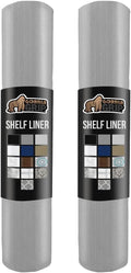 GORILLA GRIP Slip Resistant Drawer and Shelf Liner 2 Pack, Non Adhesive Water Resistant, Easy Clean and Trim, Smooth Surface Liners for Kitchen Cabinet Shelves Drawers Pantry 17.5IN x 20FT, Light Gray