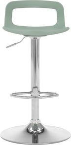 NOBPEINT Contemporary Chrome Air Lift Adjustable Swivel Bar Stool (2 Pieces, ‌Mint Green)