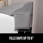GORILLA GRIP Patent Pending King Bed Wedge Pillow Headboard Gap Filler, US Designed, Comfortable Supportive High Density Foam Pillows, Stay in Place Gripping Dots, Wedges Between Mattress, Soft Gray