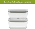 ZWILLING Fresh & Save 2-Piece Medium Glass Vacuum Sealer Food Storage Container with Airtight Lids