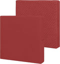 Easy-Going Waterproof Patio Cushion Covers 24x22x4 inch 2 Pack Replacement Non-Slip Outdoor Seat Cushion Slipcover with Zipper. Red