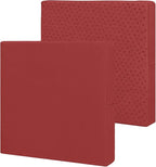 Easy-Going Waterproof Patio Cushion Covers 22x22x4 inch 2 Pack Replacement Non-Slip Outdoor Seat Cushion Slipcover with Zipper. Red